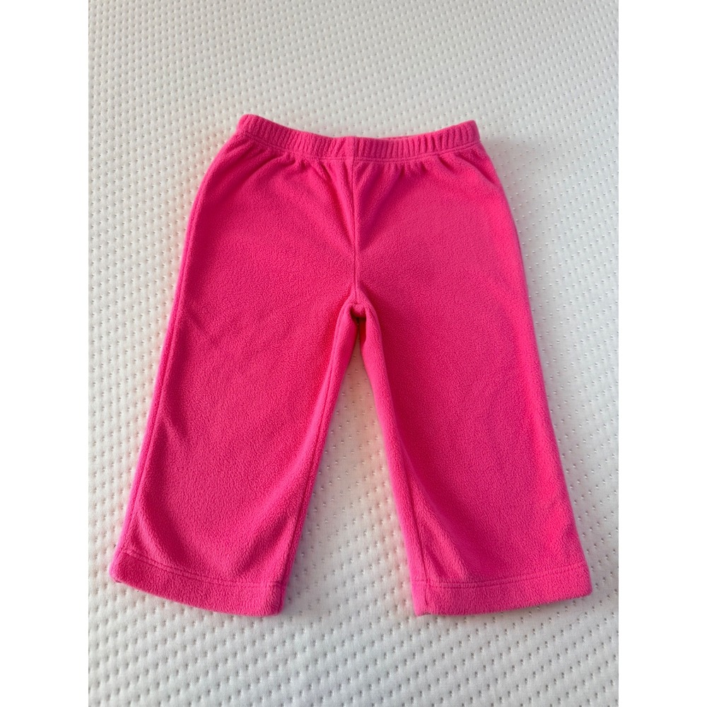 Carters Baby Girls Pink Fleece Pants Elastic Waist Soft Warm 6-9 Months